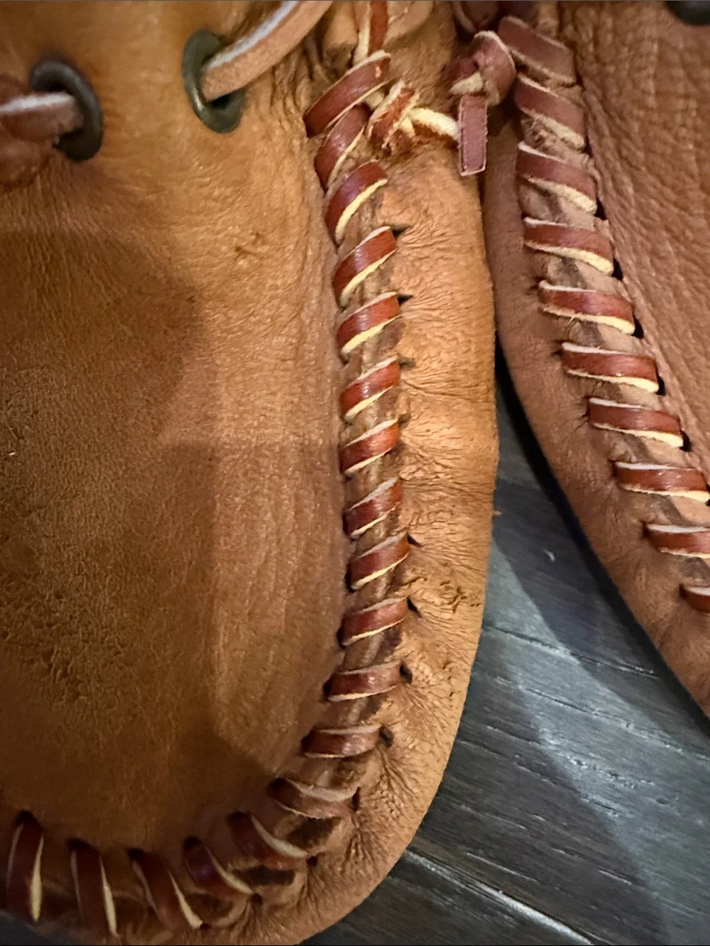 Vintage Hand-sewn L.L. Bean Leather Camp Moccasins Made in USA Men's 10 M